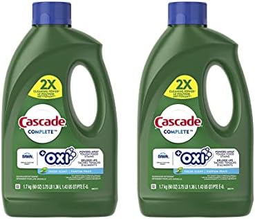 Cascade Complete +Oxi Gel Dishwashing Detergent, Fresh Scent, 60 Fl oz (Pack of 2)