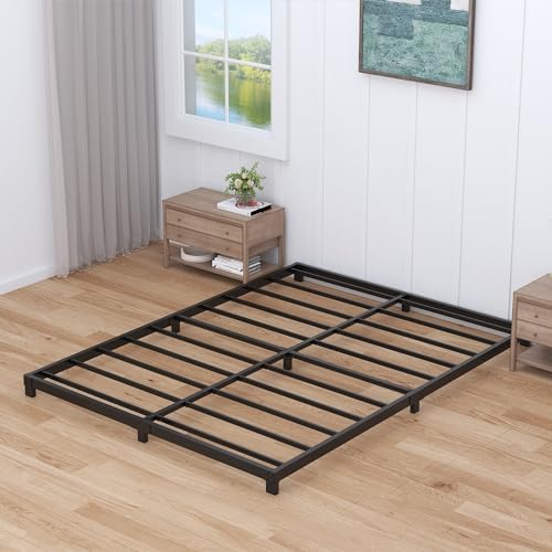 3 Inch Bed Frame King Size Low Profile, King Bed Frame No Box Spring Needed, Heavy Duty Metal, Easy Assembly, Black