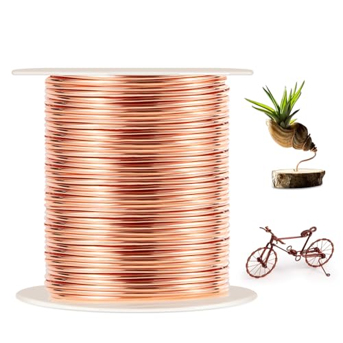 99.9% Dead Soft Copper Wire, 16 Gauge/ 1.3 mm Diameter, 127 Feet / 39m, 1 Pound Spool Pure Copper Wire, Jewelry Making Wire for Crafts, Christmas Wreaths Tree, Garland and Floral Flower Arrangements