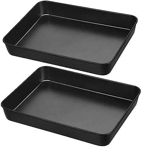 Herogo Rectangle Cake Pan Set of 2, 9 X 13 Inch Non-Stick Baking Pan for Oven, Stainless Steel Black Lasagna Brownies Casseroles Cakes Bakeware, Dishwasher Safe