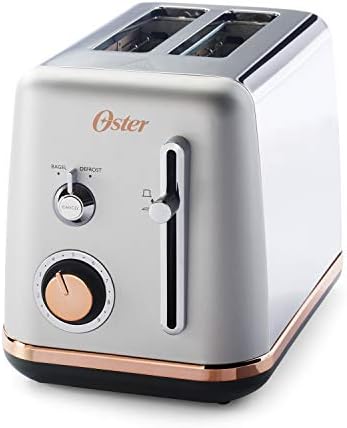 Oster 2097682 2 Slice Toaster Metropolitan Collection with Rose Gold Accents, GRAY