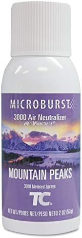 Rubbermaid 4012571 Microburst 3000 Refill, Mountain Peaks, 2oz, Aerosol, 12/Carton