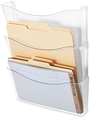 Rubbermaid Unbreakable Expandable Three-Pocket Wall File Set, Clear (65976)