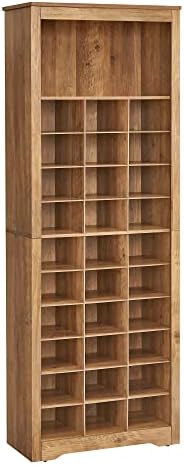 VASAGLE Shoe Storage Cabinet, 10 Tier Shoe Rack Organizer, Holds Up to 30 Pairs of Shoes, for Entryway Bedroom, 12.6 x 24.8 x 73.6 Inches, Rustic Walnut ULBS273T41