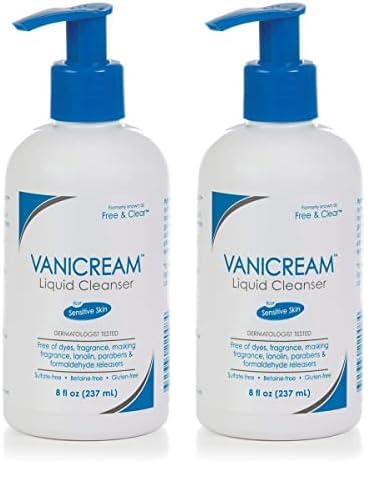 Vanicream Liquid Cleanser - 8 fl oz – Unscented, Gluten-Free Formula for Sensitive Skin (Pack of 2)