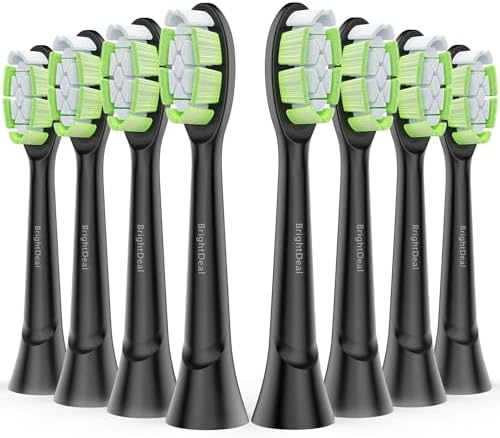 Replacement Heads for Philips Sonicare Diamondclean Sonic Toothbrush Heads Compatible with DiamondClean,FlexCare,C3 G3 W3 C1 C2 G2 Black 8 Pack