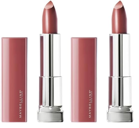 Maybelline New York Color Sensational Made for All Lipstick, Crisp Lip Color & Hydrating Formula, Mauve For Me, Nude Brown, 0.06 oz (Pack of 2)