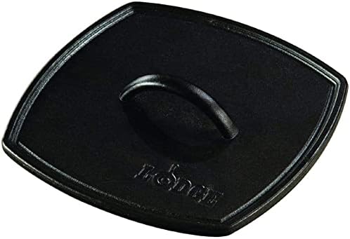 Lodge LPP3 Cast Iron Square Ribbed Panini Press, 8.25-inch