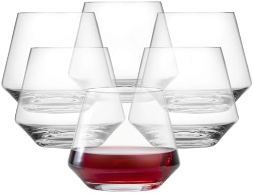 ZWIESEL GLAS Pure Stemless Burgundy Glass (Set of 6), Elegant Wine Glasses for Red Wine, Dishwasher-Safe Tritan Crystal Glasses, Made in Germany (17 Ounce)