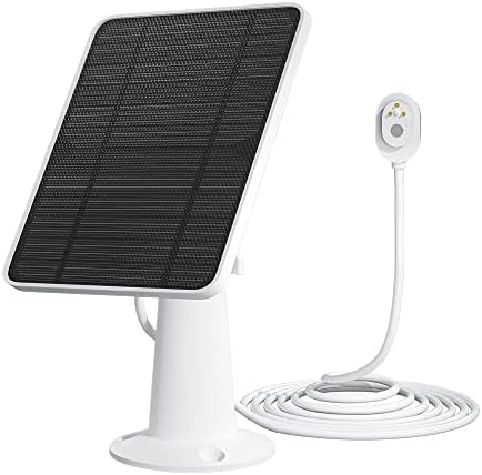 Solar Panel Charger Compatible with Arlo Pro 5S/Pro 4/Pro 3/Pro 3 Floodlight/Ultra/Ultra 2 Camera, 6V 4.5W Solar Panels Charging IP65 Weatherproof w/ 9.8ft Charging Cable Adjustable Wall Mount, 1 Pack
