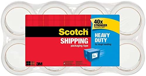 Scotch Heavy Duty Shipping Packaging Tape, 1.88 Inches x 54.6 Yards, 8 Rolls (3850-8), 436YD (400 m)