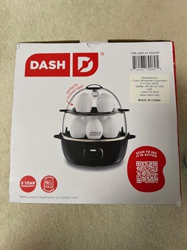 DASH All in One Egg Cooker, 17 PC Cooks Multiple Eggs at Once, LARGE, BLACK, DED012BK