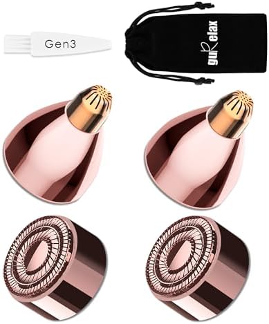 Gurelax Generation 3 Replacement Heads for Finishing Touch,ace and Eyebrow Hair Remover Replacement Heads, 18k Gold Precision Replacement Blades Compatible with New Flawless Gen 3 (2+2)