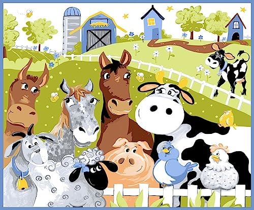 Susybee Barnyard Blues SB20417 760 Playmat 36" Panel Fabric