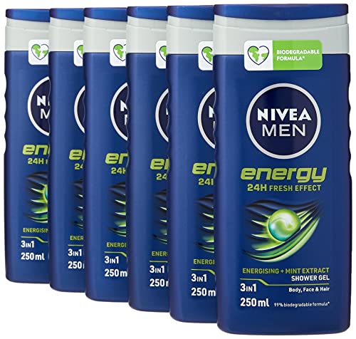 Nivea Men Energy 2-in-1 Shower Gel 250 ml - Pack of 6