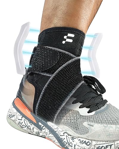 Ankle Brace for Plantar Fasciitis Relief with Strong Compression Strap and Side Stabilizers for Arch Pain Achilles Tendonitis Sprained Ankle, Ultra Lighweight for Basketball Volleyball Running