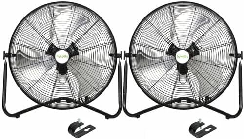 hykolity 4600 CFM 20" High Velocity Floor Fan, 3-Speed Heavy Duty Metal Fan with Wall-Mounting System, Industrial Shop Fan for Commercial, Garage, Greenhouse, 2 Pack