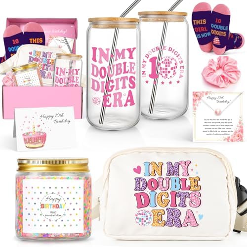 10 Year Old Girl Birthday Gifts, 10th Birthday Gifts for Girls, Popular Gift 10 Year Old Gifts for Double Digits Birthday Girl W/In My Double Digits Era Cup Fanny Pack