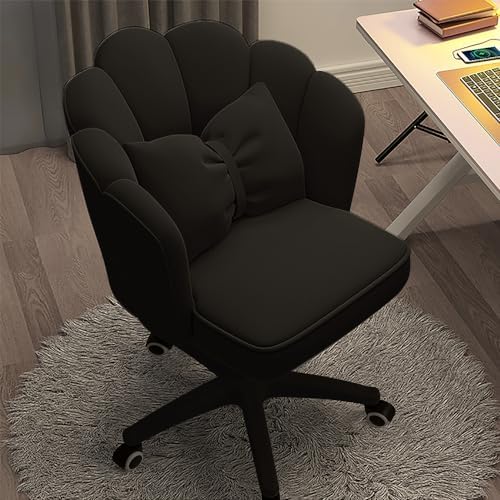 Vanity Chair Velvet Petal Desk Chair Upholstered Modern Tufted Home Office Chair with Back, Height Adjustable Computer Task Chair for Bedroom Living Room
