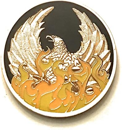 26 Year NA Black Phoenix Rising from The Ashes Medallion-Chip, Coin, Token - 24KT Gold Plated, 34mm, Mint State, Uncertified/Seller Graded