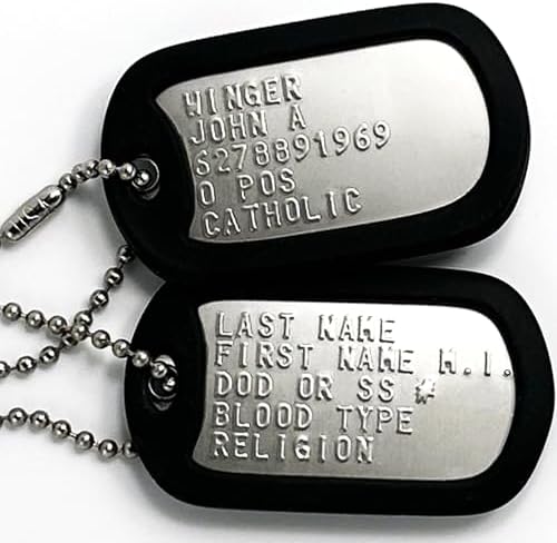 Personalized Military Dog Tags, US Made Milspec Regulation Replacement ID Tags for Active Duty Service Members and Veterans from All Branches of The Military, Gold, Silver and Blue Star Flag Edition