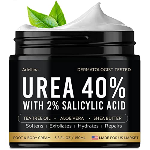 Urea Cream 40 Percent for Feet Maximum Strength, Urea Foot Cream for Dry Cracked Heels Feet Knees Elbows, 40% Urea Foot Repair Lotion 5.3 OZ