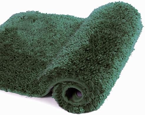 Walensee Bath Rug - Non Slip, Soft Microfiber Shaggy Bath Mat (20 x 32, Hunter Green) Water Absorbent, Machine Washable, Thick Plush Shower Mat