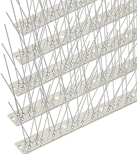 Bird Spikes Stainless Steel 100ft Coverage 93 Pack for Pigeons Small Birds Outdoor Use Bird Spikes Strips for Fence Crows Woodpeckers with 304 Stainless Steel Pins and Base Not Rusty