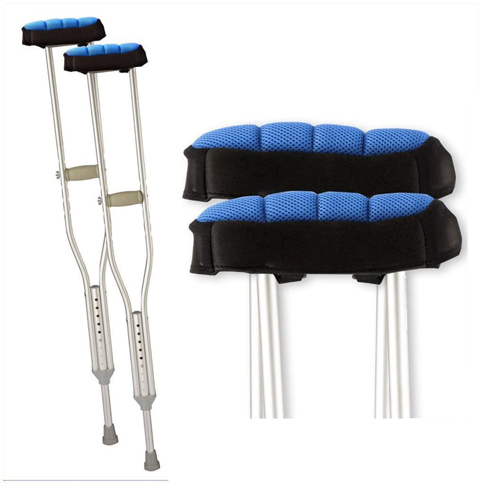 ErgoPAD- Soft Ergonomic Double-Layer Foam Padding for Underarm Crutches. Universal Underarm Double-Padded Crutch Pillow Covers with Lateral Cushioned Support (2 Unit Pack-Universal)