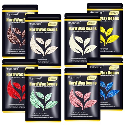 Wax Beads, 1.76lb / 800g Hard Wax Beads Upgraded Formula Painless Hard Wax for Hair Removal and Senstive Skin with 20pcs Sticks, Wax Beads for Face, Eyebrow Brazilian Bikini,Body Waxing
