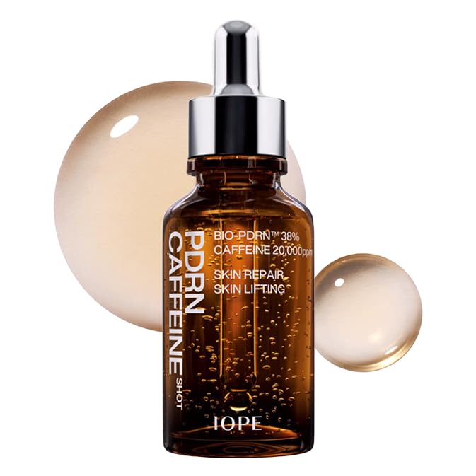 IOPE BIO-PDRN Caffeine Shot Face Serum | 38% Plant-based Vegan PDRN & 20,000ppm Caffeine Filler in a Bottle, Plumping Skin, Intense Lifting and Firming, Anti-Wrinkle, Korean Skincare, 1.01 Fl Oz