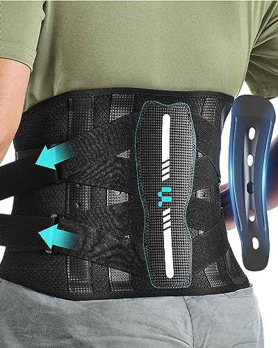 Carbon Fiber Back Brace with Ergonomic Curved Support, Back Brace for Men Lower Back Pain Relief, Back Support Brace for Women for Heavy Lifting, Posture, Sciatica, Herniated Disc