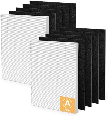 115115 Replacement Filters A Size 21 for Winix PlasmaWave 5300-2, C535, 6300, 5300, 6300-2, P300, AM90, 9000, 5000, 5000B, C909, 9800 Air Purifier, 2 True HEPA Filters + 8 Carbon Pre-Filters
