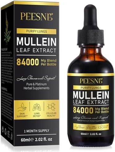 Mullein Drops for Lungs - Non-GMO Mullein Leaf Extract with Chlorophyll for Lung and Respiratory Support