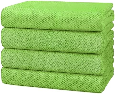 HOMEXCEL Bath Towel Set Pack of 4, 30 x 60 Inches Large Microfiber Bath Towels, Soft, Absorbent, and Quick Dry Towels for Bathroom, Pool, Beach, Swim, and Yoga, Large Bathroom Towels, Green