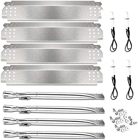 Utheer Grill Replacement Parts for Nexgrill 4 Burner 720-0830H 720-0783E 720-0888 720-0888N, Nexgrill Replacement Parts 4 Burner Included 4 Grill Burner Tube, 4 Heat Plates Shield Tent, 4 Ignitors