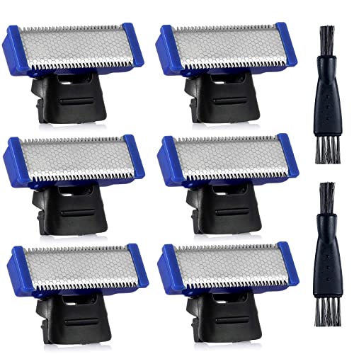 6PCS Shaver Replacement Head Compatible with Micro Touches Solo Trimmer Replacement Blades Solo Razor Blades (6PCS+2 Brushes)