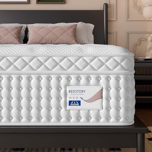 BedStory Firm Queen Size Mattress 14 Inch, Luxury Hybrid Mattress in a Box for Zoned Pressure and Pain Relief, Signature Collection Deep Sleep Mattresses, Forever Warranty,365 Nights Trial