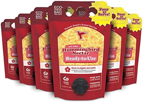 6-Pack Hummingbird Nectar, 1.5 L (50.7 oz) - Ready to Use, Made in The USA | Extends The Life of Nectar for Hummingbird Feeders - The Ultimate Humingbird Food