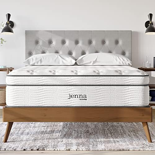 Modway Jenna 14†Innerspring and Memory Foam Queen Mattress With Individually Encased Coils, White