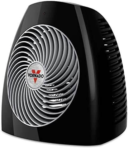 Vornado MVH Space Heater 3 Heat Settings Adjustable Thermostat Tip-Over Protection Auto Safety Shut-Off System Indoor Use Whole Room Black