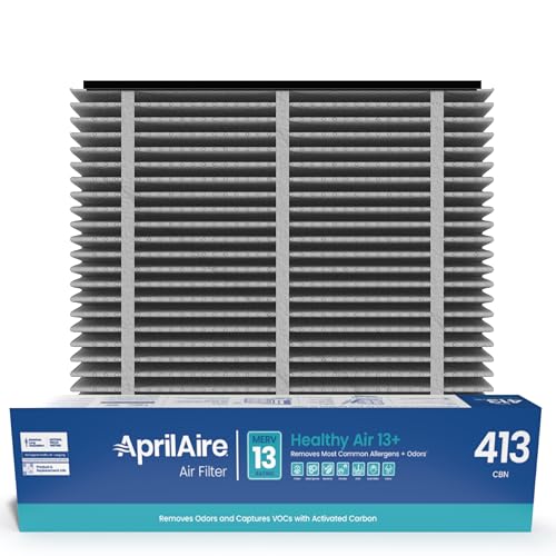 AprilAire 413CBN Replacement Filter for AprilAire Whole House Air Purifiers - MERV 13 with Carbon, Healthy Home Allergy + Odor Reduction, 16x25x4 Air Filter (Pack of 2)