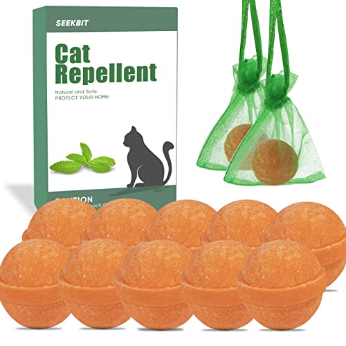 10 Pack Natural Cat Repellent Outdoor Indoor, Peppermint Oil Cat Deterrent Outdoor Repels Cat Dog Deer Rabbit from Garden Yard Lawn Home Keep Your Yard Lawn Porch Furniture Curtain from Cat Damages