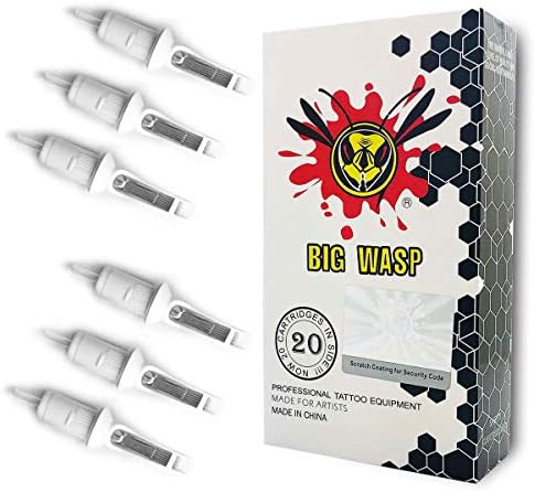 BIGWASP Professional 19RM Disposable Tattoo Needle Cartridge #12 Standard 19 Curved Magnum (1219RM) 20Pcs