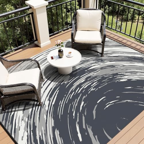 COCOER Modern Outdoor Rug 5x8 Reversible-Waterproof Outdoor Patio Rug-Quick Dry Outdoor Area Rugs Indoor Outdoor Rugs-Outside Rug Patio Decor for Porch Deck Balcony Backyard