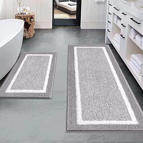 Pauwer Bathroom Sets - Non Slip Bath Mats, Absorbent Shower Rugs for Tub and Floor