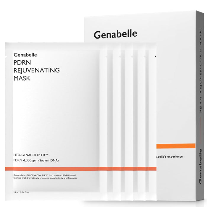 Genabelle PDRN Rejuvenating Mask Sheet - Lightweight Glass Skin & Toning Mask Sheet wth PDRN, Niacinamide, Hyaluronic Acid, To Deeply Hydrate, Cool, and Visibly Plump the Skin, 0.84 fl oz* 5ea