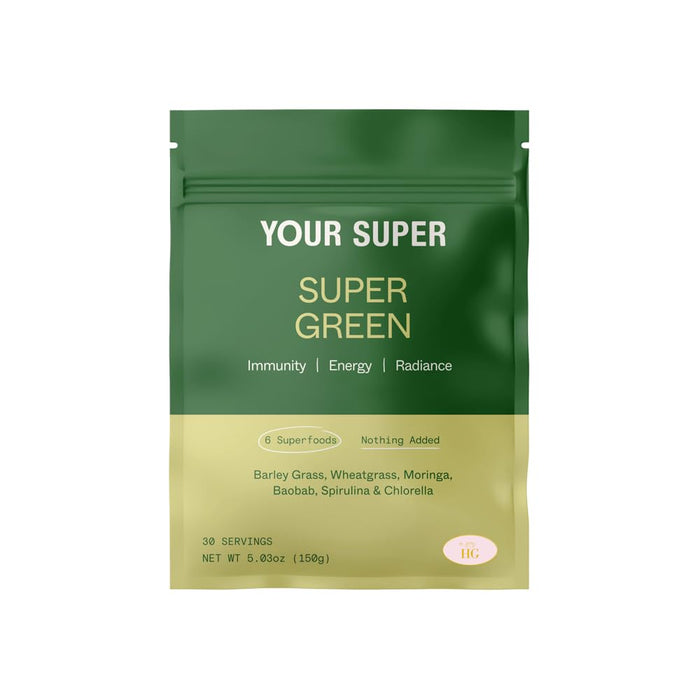 Your Super Organic Super Green Smoothie Mix – Superfood Powder for Natural Immune Support, Made with Wheatgrass, Barley Grass, Moringa, Spirulina, Chlorella & Baobab Powder (30 Servings)