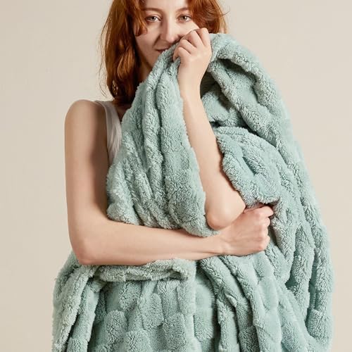Bedsure Sage Green Throw Blanket for Couch - Super Soft Cozy Blankets for Women, Cute Small Fleece Throws for Girls, 50x70 Inches