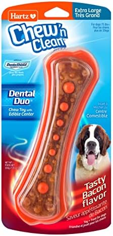 Chew 'n Clean Dental Duo Bacon Flavored Dental Dog Treat & Chew, Color Varies, Extra Large